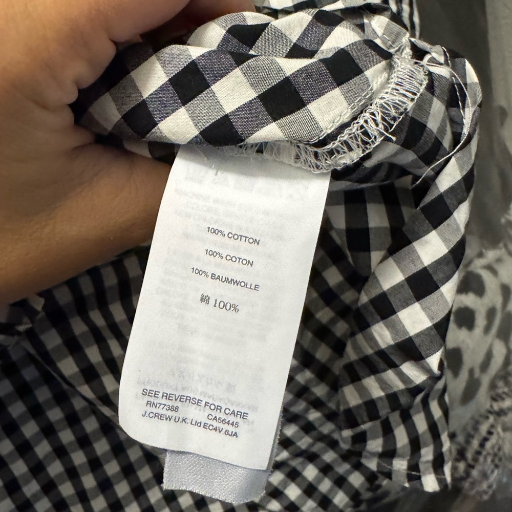 Madewell Oversized Gingham Play Button Down Shirt in Black and White XXS - Picture 7 of 7